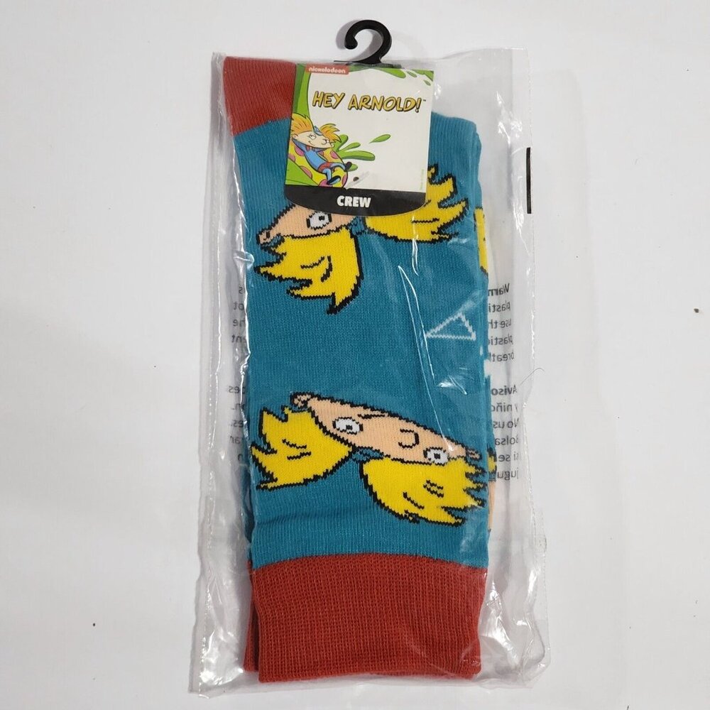 Lootcrate Lootwear Hey Arnold Nickelodeon Multicolor Crew Socks 10-13 New